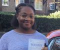 Serena with Driving test pass certificate